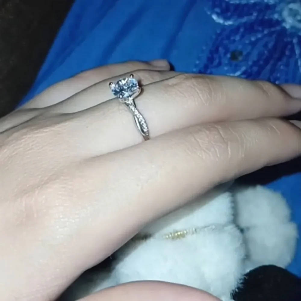 S925 Sterling silver halo diamond wedding ring sz 7